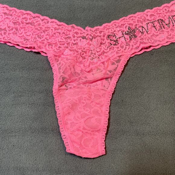 Victoria's Secret 2012 The Lacie Thong Panty Pink Showtime Sparkle Lace Waist - Picture 2 of 8